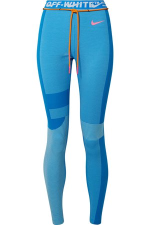 Nike | + Off-White NRG Easy Run paneled printed Dri-FIT leggings | NET-A-PORTER.COM