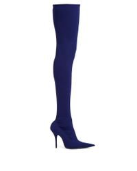 Balenciaga Synthetic Knife Over-the-knee Boots in Blue - Lyst