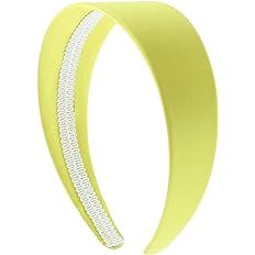 Amazon.com: Motique Accessories Yellow 2 Inch Wide Satin Hard Headband with No Teeth : Clothing, Shoes & Jewelry