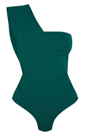Emerald One Shoulder Bodysuit | Tops | PrettyLittleThing