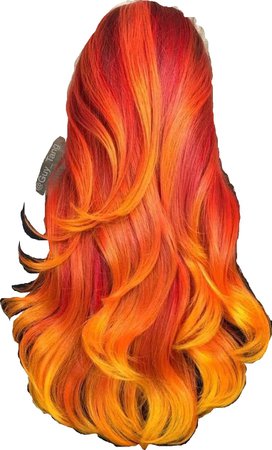 red Yellow stripe ombré hair Guy Tang