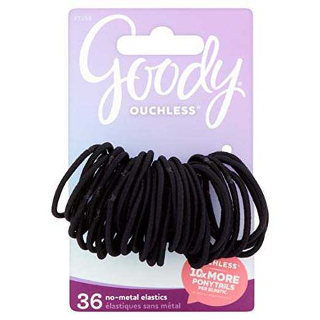 Amazon.com : Goody Ouchless Gentle Elastic Ponytail Holders, Black, 36 ct : Beauty