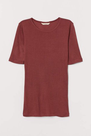 Silk-blend T-shirt - Red