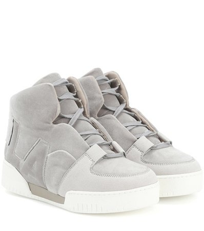 Faux suede high-top sneakers