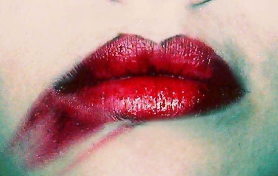 smudged red lipstick aesthetic - Google Search