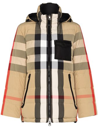 Brown Burberry Vintage Check reversible puffer jacket 8033430 - Farfetch