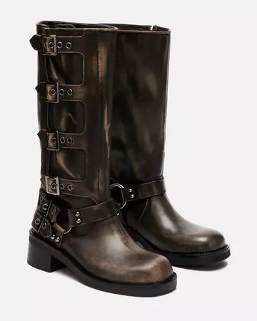 ROCKY Brown Distressed Knee High Boots | Women's Boots – Steve Madden