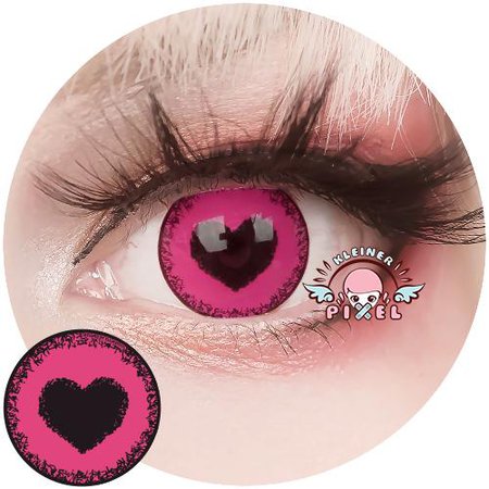 Anime yandere pink heart contacts