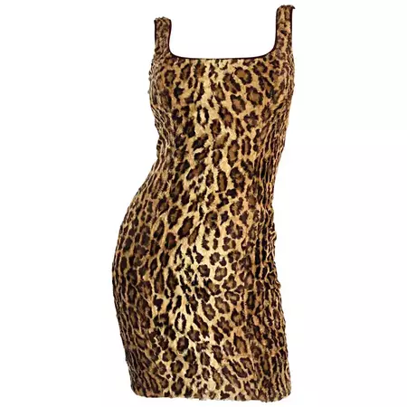 Sexy 1990s Tadashi Shoji Faux Fur Leopard BodyCon Cheetah Vintage 90s Dress For Sale at 1stDibs | bodycon cheetah dress, 1990 tadashi dress, 90s cheetah print