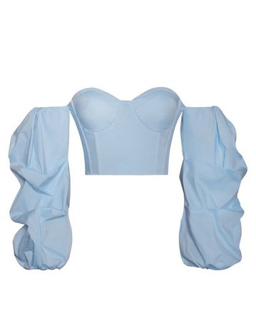 2021 Cropped Long Sleeve Bustier Pure Blue L In Corset Tops Online Store. Best For Sale | Lovelyerica.com