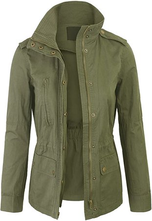 BOHENY Womens Military Safari Anorak Jacket with Pockets at Amazon Women's Coats Shop