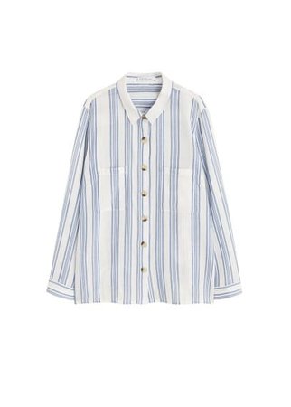 Violeta BY MANGO Fine-stripe cotton blouse