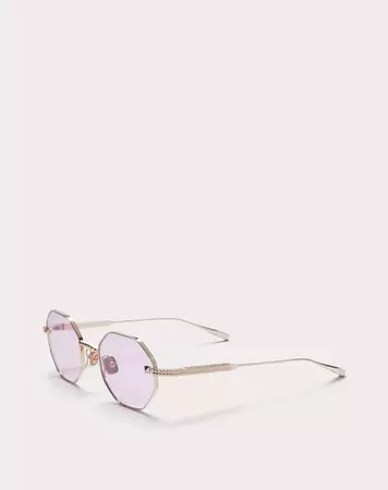 V - Stud Hexagonal Titanium Frame for Woman in Pink | Valentino US