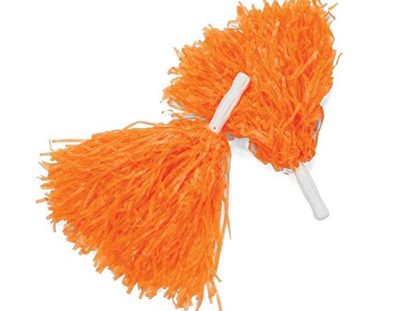 12 Orange Cheerleader Pom Poms | Cheerleading Party Accessory Favours: Amazon.co.uk: Kitchen & Home
