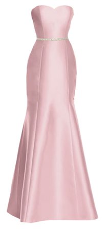 Dress long satin pink