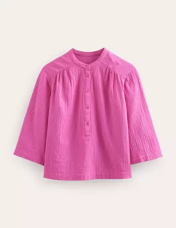 Wide Sleeve Popover Texture - Festival Pink | Boden US