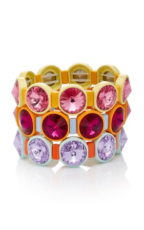 Set of Three Technicolor Crystal Bracelets by Roxanne Assoulin | Moda Operandi