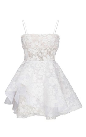 Alex Perry Alete Strapless Floral Lace Mini Dress
