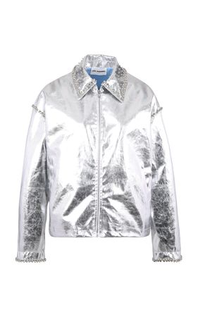 Embellished Metallic Faux-Leather Jacket By Des Phemmes | Moda Operandi