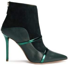 Madison 100 Metallic-trimmed Leather And Suede Ankle Boots