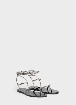 Sandal Celine Sharp in Shiny Python and Studs