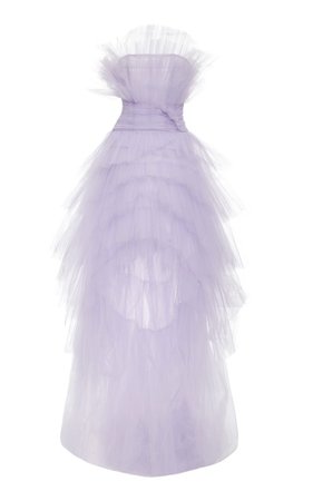 High Low Gown With Hand Draped Tulle by Pamella Roland | Moda Operandi