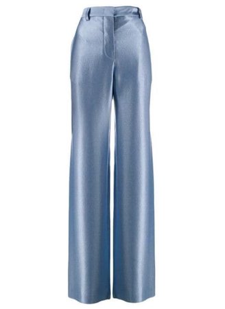 blue satin pants