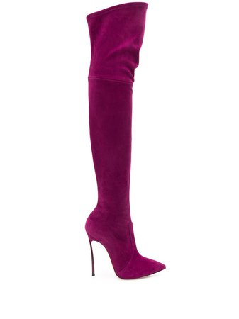 Purple Casadei Camo Boots | Farfetch.com
