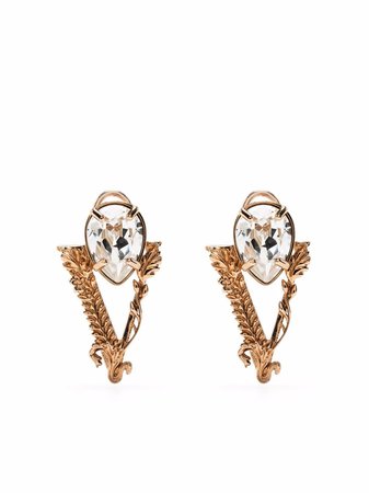 Versace crystal-embellished Virtus Earrings - Farfetch