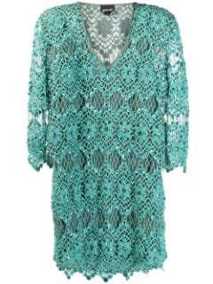 Just Cavalli Embellished Crochet Shift Dress - Farfetch