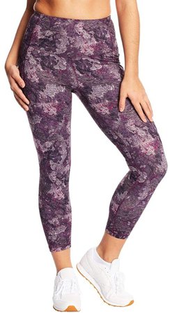 C9 Champion Women's High Waist Cropped Legging, Volcano Moss/Craft Purple, XL at Amazon Women’s Clothing store
