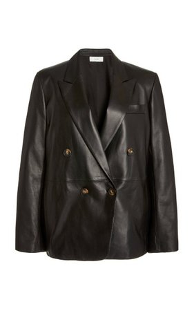 Double-Breasted Leather Blazer By Vince | Moda Operandi