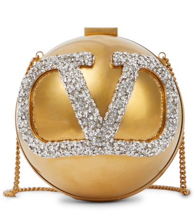 Valentino Garavani - VLogo embellished clutch | Mytheresa