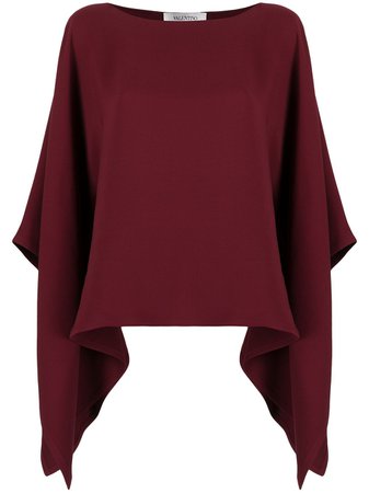 Shop red Valentino cape-style draped sleeves blouse with Afterpay - Farfetch Australia