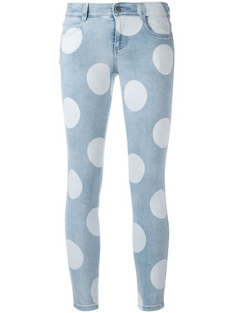 Blue Stella Mccartney Polka Dot Skinny Jeans | Farfetch.com