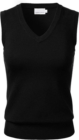 Women Solid Classic V-Neck Sleeveless Pullover Sweater Vest Top at Amazon Women’s Clothing store