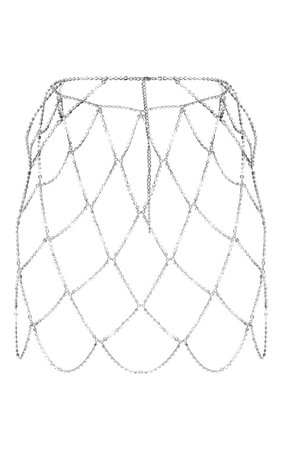 Silver Diamante Body Jewellery Skirt | Skirts | PrettyLittleThing