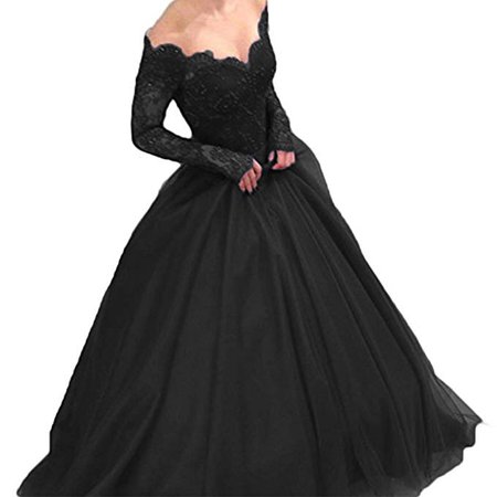 ball gown black sleeves - Google Search