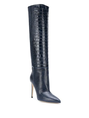 Shop blue Paris Texas knee-length stiletto boots with Express Delivery - Farfetch