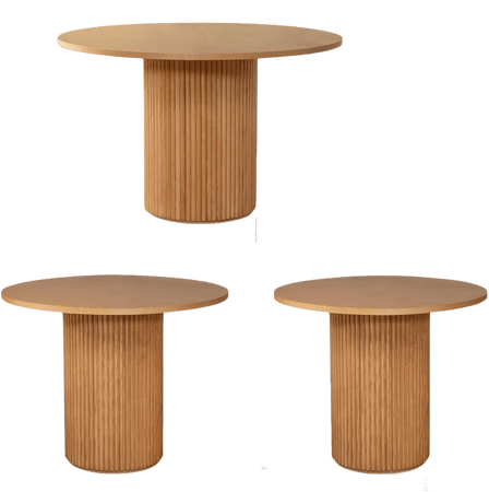 SIMTONAL Round Dining Room Table Solid Wood Pedestal Modern Kitchen Table 35" Circular Tabletop for 2-3 People