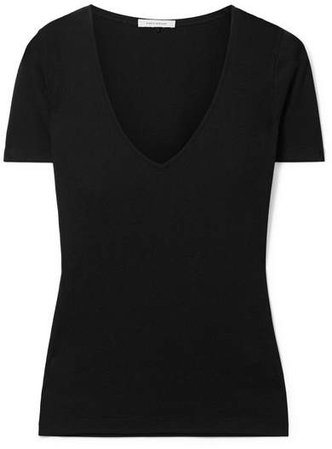 Ninety Percent - Marisa Ribbed Organic Cotton-jersey T-shirt - Black