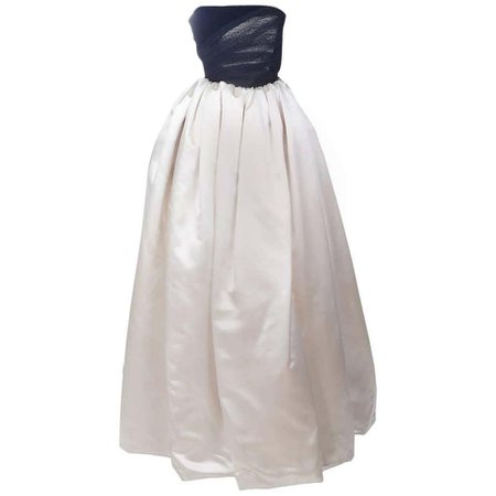 Mila Shon Strapless Gown circa 1980s For Sale at 1stDibs