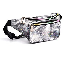 Amazon.com | Holographic Rave Shiny Transparent Flower Fanny Pack - 80s 90s Colthing Accessories Outfits Girls Cute Fashion Waist Bag Belt Bags for the Party,Festival-Transparent Flower | Waist Packs