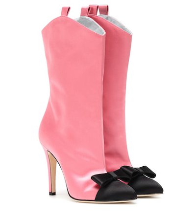 Satin ankle boots