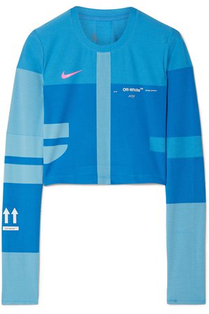 Nike | + Off-White cropped paneled printed Dri-FIT top | NET-A-PORTER.COM