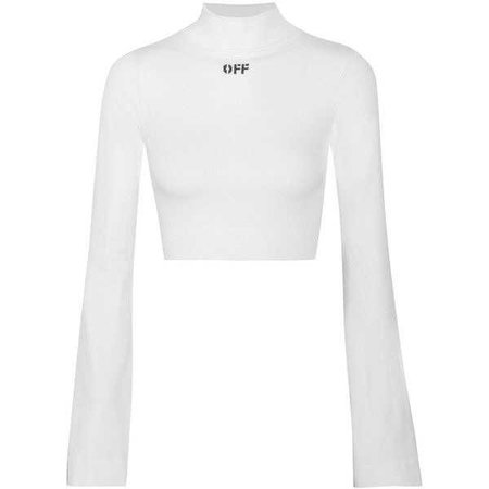 Off-White Cropped intarsia stretch-knit top ($300)