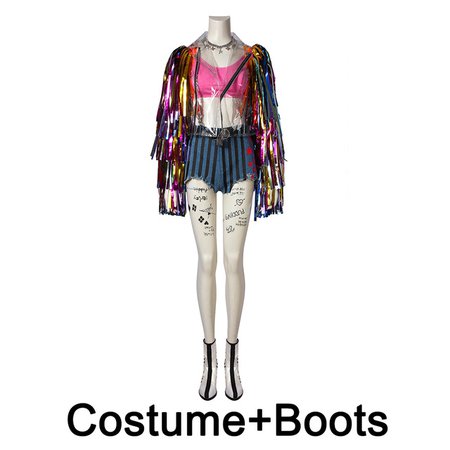 Harley Quinn Costume Cosplay Suit With Coat Birds of Prey|Movie & TV costumes| - AliExpress