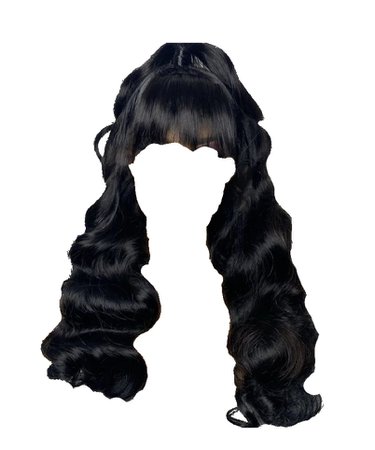 Black Curly Bang Half Up/ Half Down Lace Front Wig