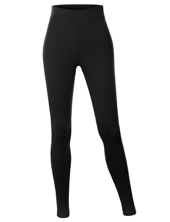 LE3NO Womens Cotton Jersey High Waist Fold Over Ankle Length Yoga Legging Pants | LE3NO black
