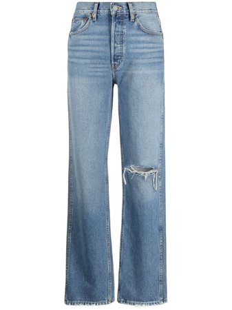 RE/DONE ripped straight-leg jeans